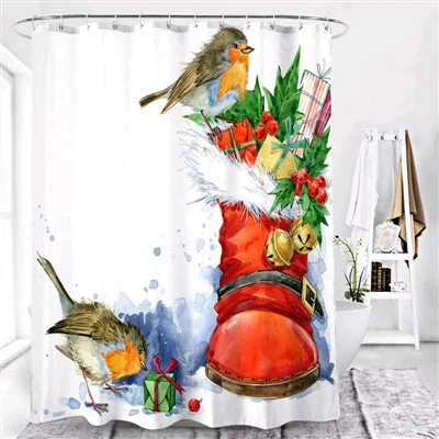 Jõulustiilis dušikardin Digitaalse trükiga polüestrist dušikardin